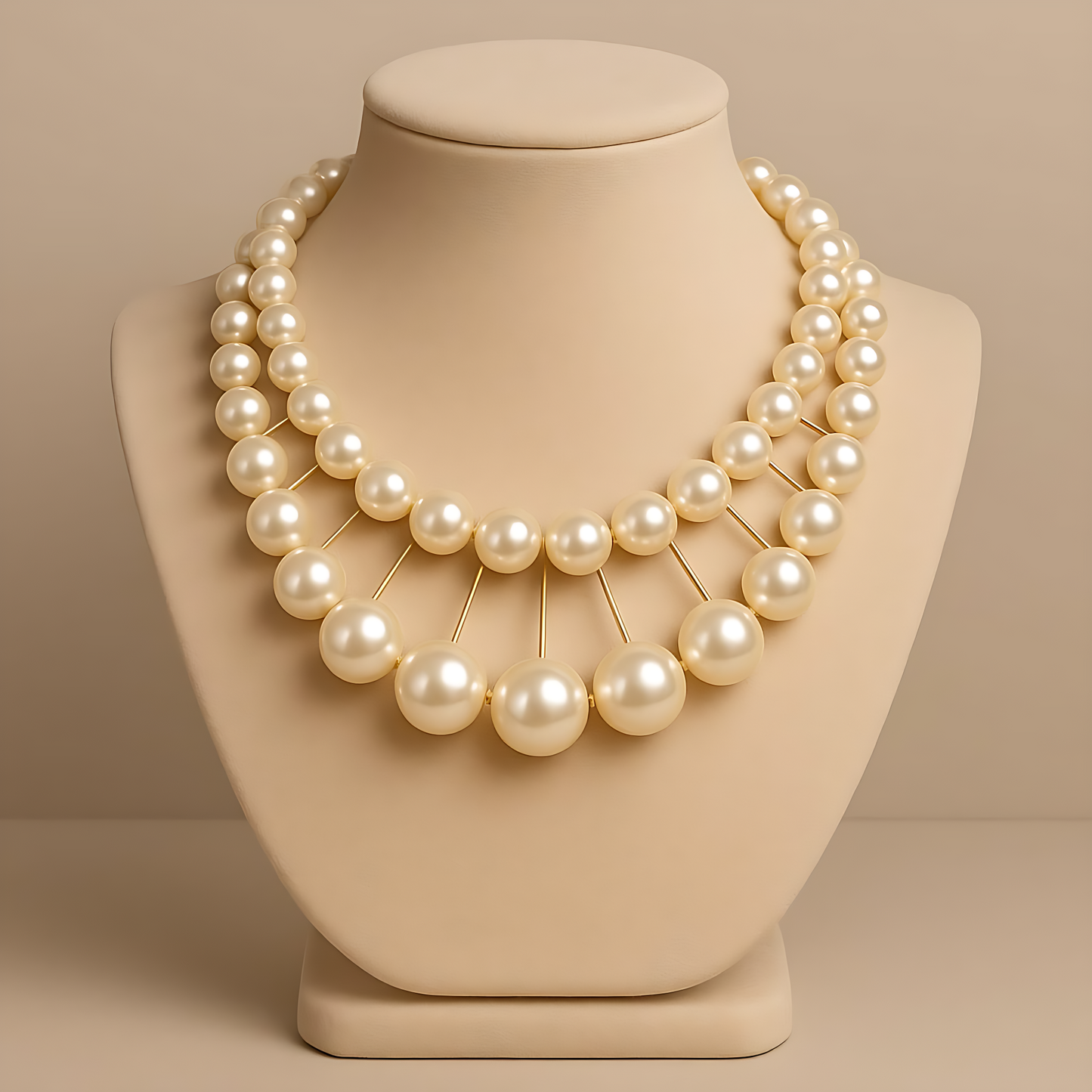 Luxury Radiant Pearl Fan Necklace – Timeless Elegance in Every Strand