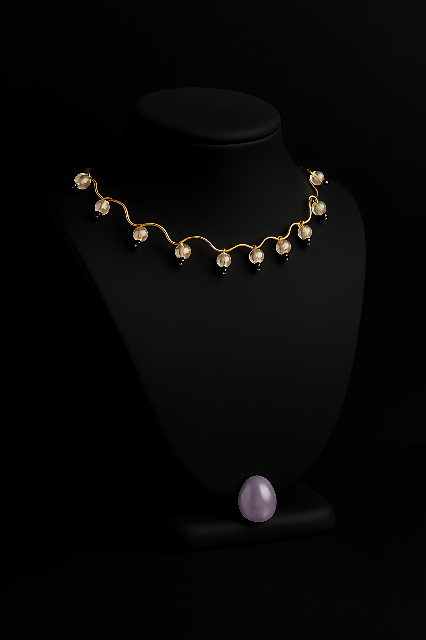 H-The Royal Wave Crystal Necklace