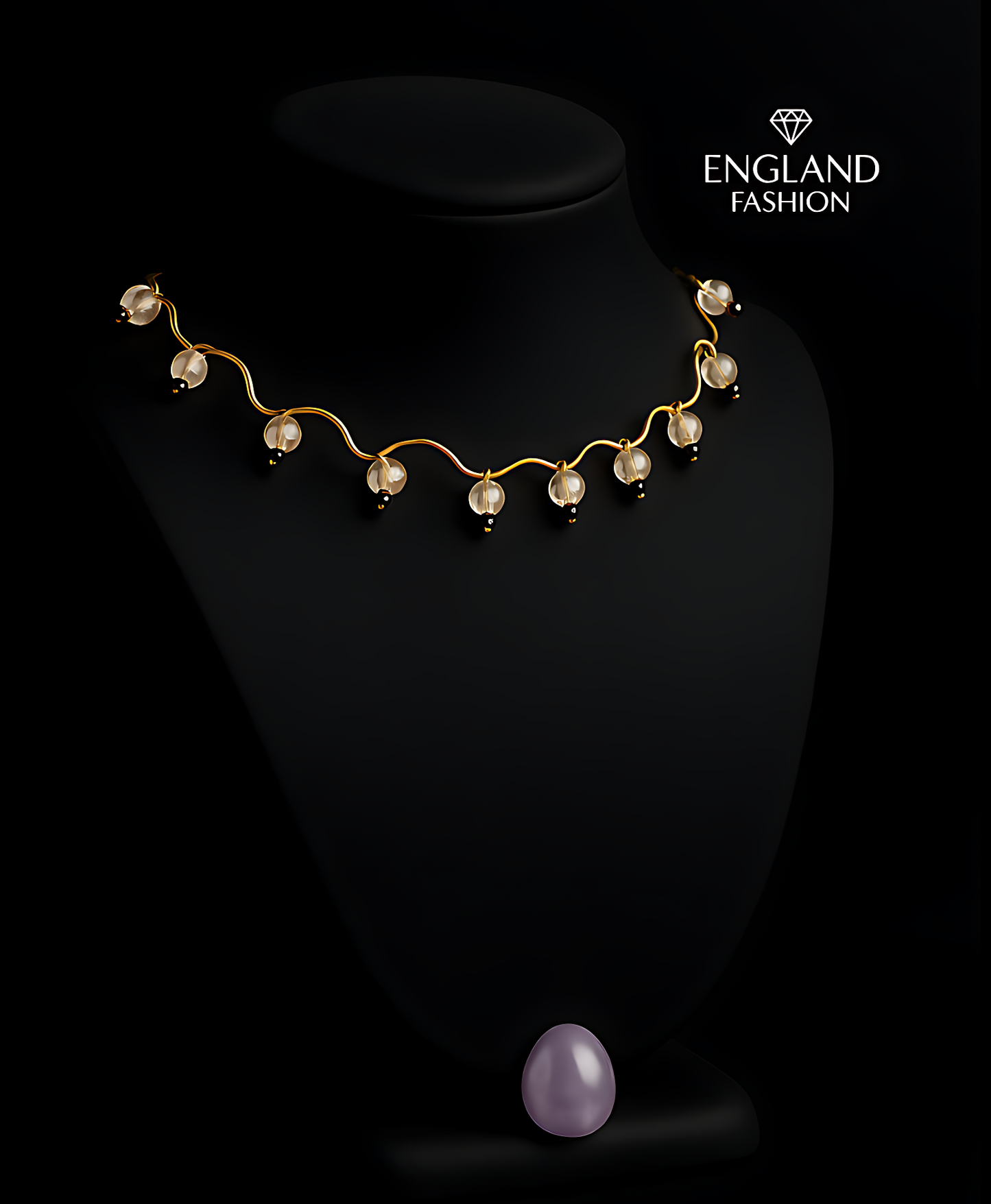 H-The Royal Wave Crystal Necklace