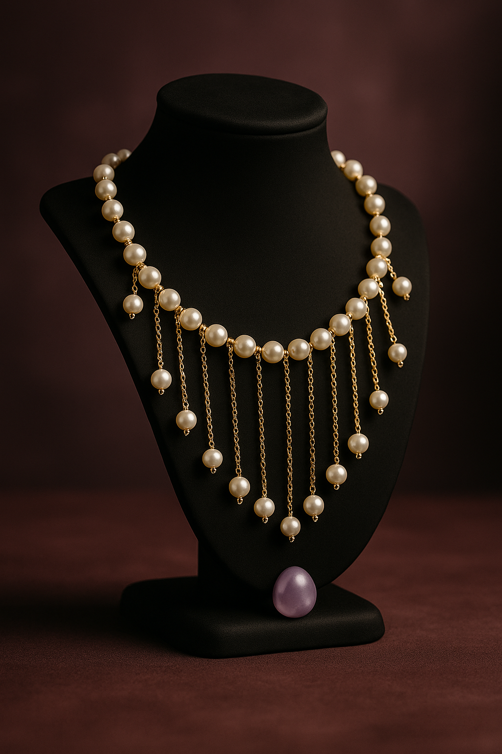 A The Regal WhisElegant Gold-Plated Pearl Drop Necklace – Handcrafted Statement Jewelry for Womenper Choker"