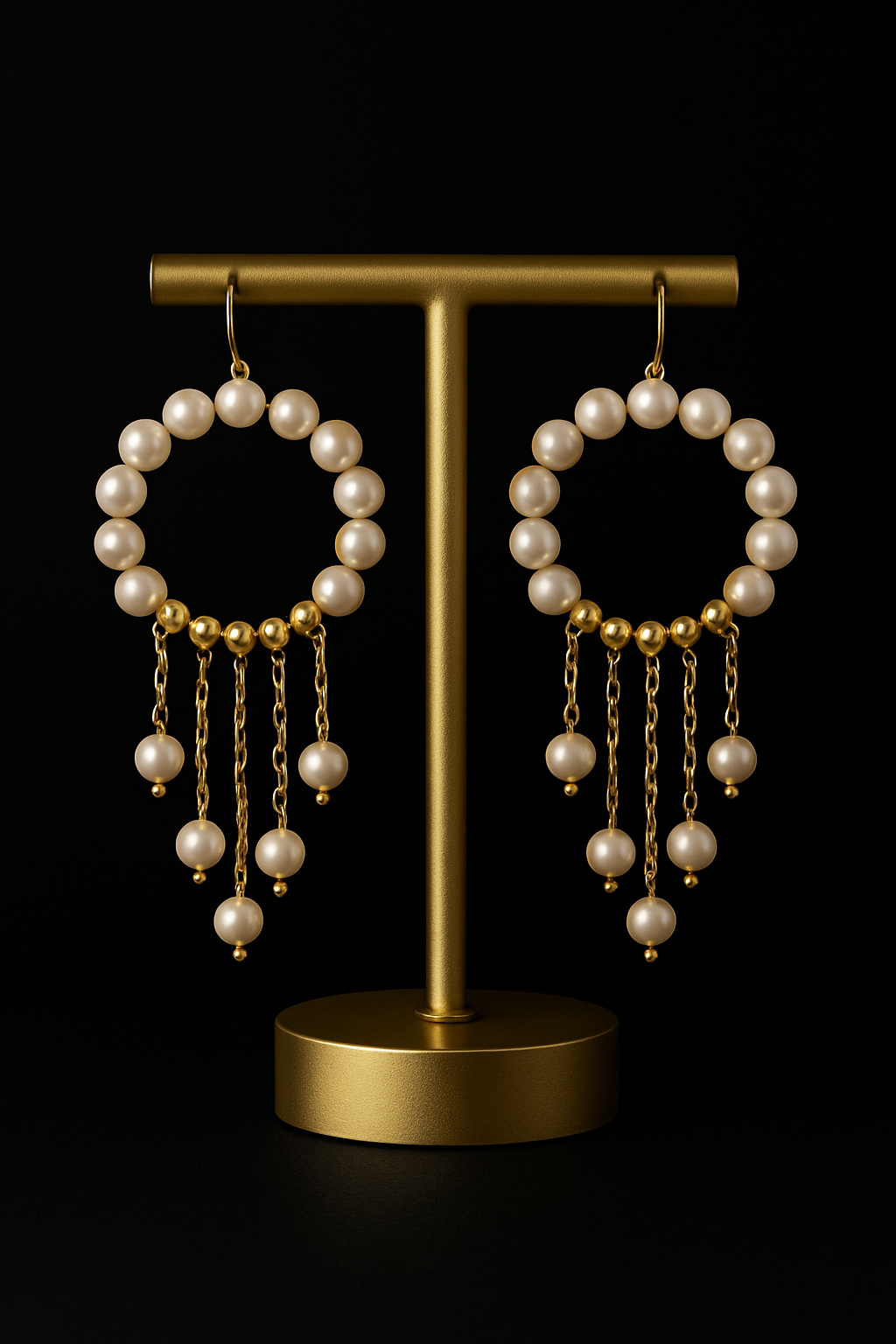 A The Regal WhisElegant Gold-Plated Pearl Drop Necklace – Handcrafted Statement Jewelry for Womenper Choker"