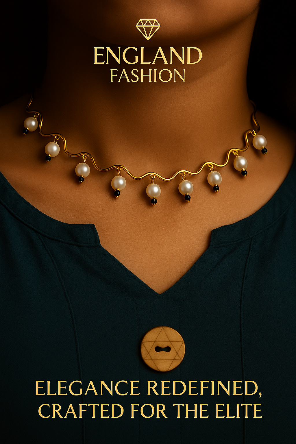 H-The Royal Wave Crystal Necklace