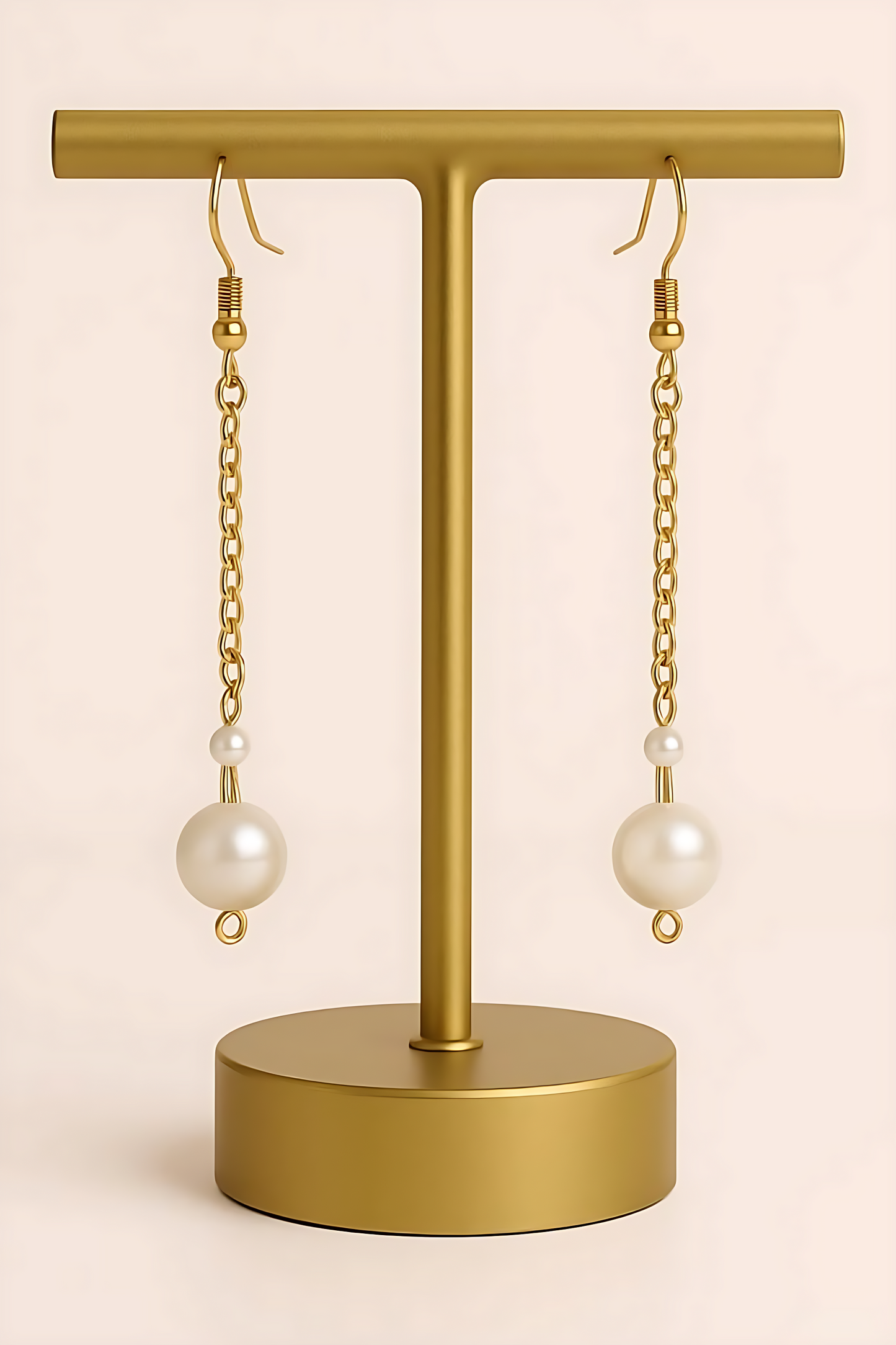 B- Regal Pearl Cascade – Signature Gold Necklace by England Fashion